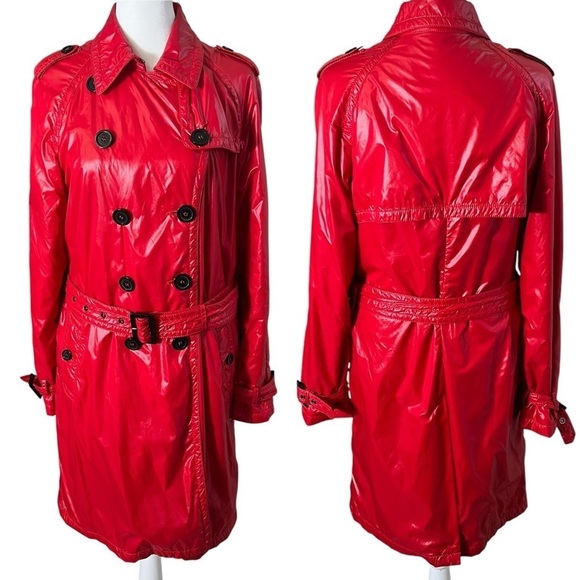 MONCLER Y2K Shiny Nylon Double Breasted Trench Coat Jacket - Picture 2 of 16